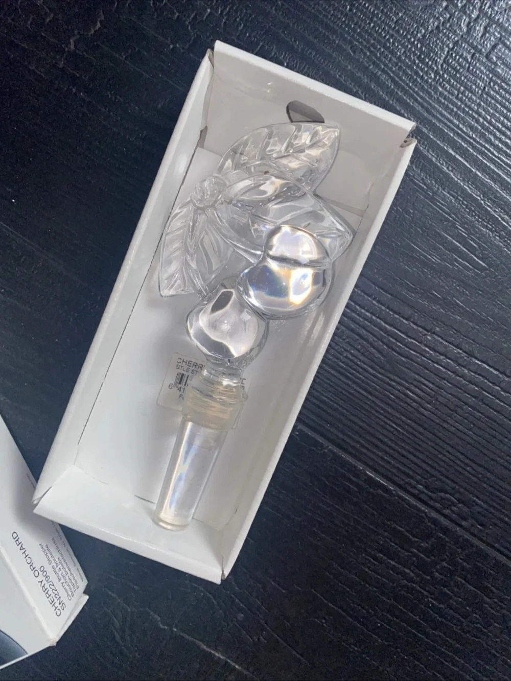 MIKASA Cherry Orchard Clear Crystal Lead Wine Bottle Stopper Fruit Collection